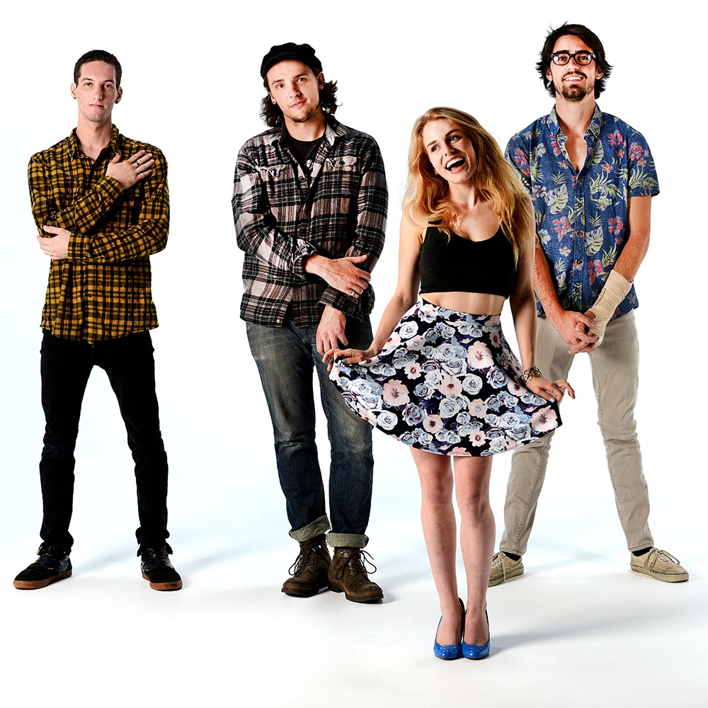 Cover art photo of pop group Little Empire showing four people.